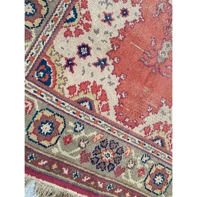 Antique European Hand Knotted Oushak Design Rug For Sale - Image 3 of 17
