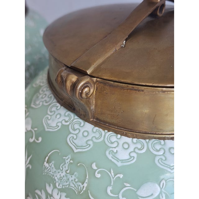 Lilian August Large Celadon Ginger Jar-a Pair For Sale - Image 10 of 12