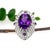 22cts Zambian Amethyst Ring With Earth Mined Diamond Accents in 14k Solid Gold, Size 6.75 For Sale - Image 4 of 7