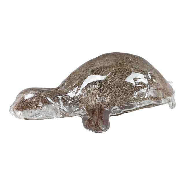 Vintage Murano Italian Hand Blown Art Glass Turtle Sculpture For Sale