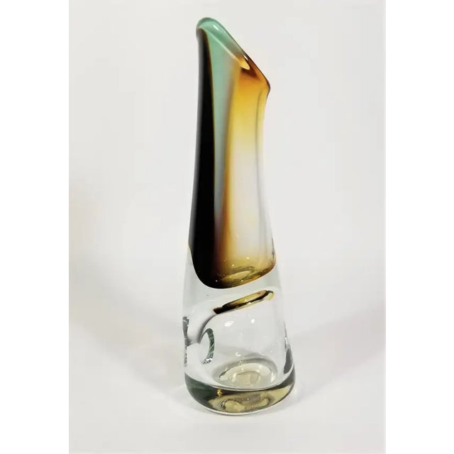 Brown 1980s Art Glass Vase or Decorative Object Artist Signed and Dated 1984 For Sale - Image 8 of 15