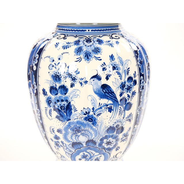 Large Antique Dutch Blue and White Delft Fluted Covered Jars, Circa 1880 For Sale - Image 11 of 17
