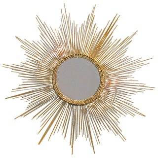 Gold Leaf Starburst Mirror For Sale