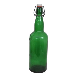 Brennspiritbus Green Glass Bottle German Spirits With Swing Top Closure 4716b For Sale