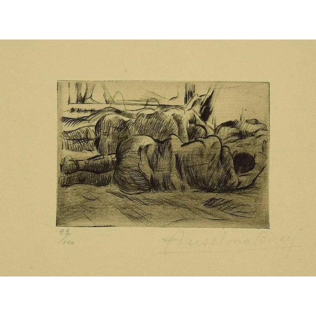'Military'' is a beautiful print in the etching technique, realized by Anselmo Bucci (1887-1955). In very good conditions....