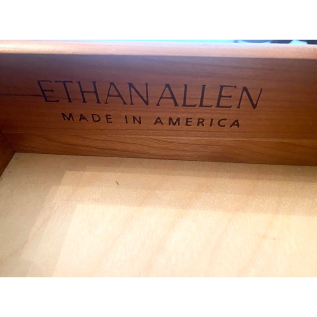 Late 20th Century Ethan Allen Georgian Court Cherry Wood Bedside Chest/Night Table. Ethan Allen #11-5246 Finish 225....