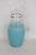 Mid-Century Modern West Virginia Glass Company Turquoise Blendo Pitcher With Gold Accent 4911b For Sale - Image 3 of 17
