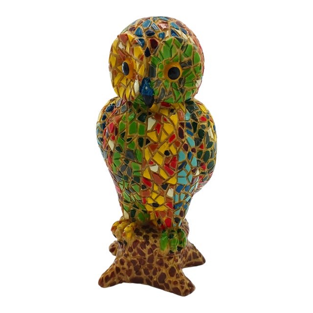 Vintage Multicolored Mosaic Owl For Sale