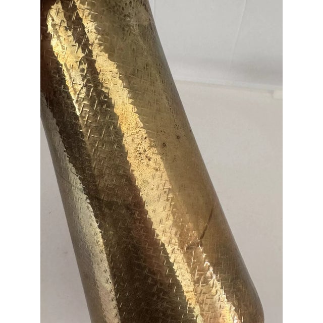 Italian Modern Hand-Beaten Brass Vase, 1970s For Sale - Image 3 of 12