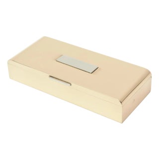 Art Deco Bronze and Silver Plate Hinged Box With Wood Interior by Silver Crest For Sale