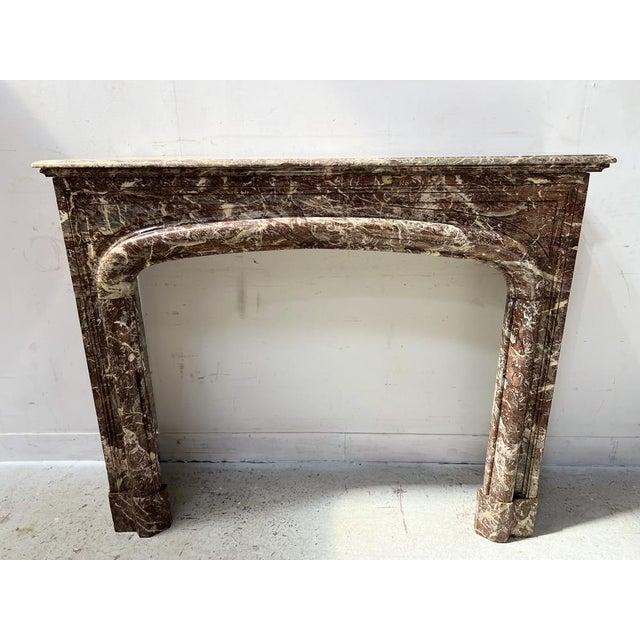 Louis XIV Style Fireplace in Speckled Red Marble, 19th Century For Sale - Image 16 of 16