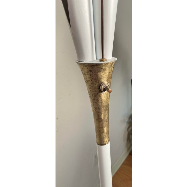 Metal Classic Mid-Century Modern "Cattail" Gooseneck Floor Lamp Atomic-Era, Circa 50s 60s For Sale - Image 7 of 12