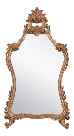 Vintage Carved Baroque Style Gilt Wall or Console Mirror