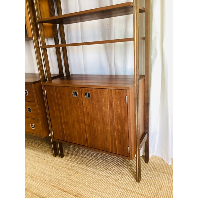 Wood Vintage 1960s Teak Wood Freestanding Modular Shelving Unit Room Divider For Sale - Image 7 of 18