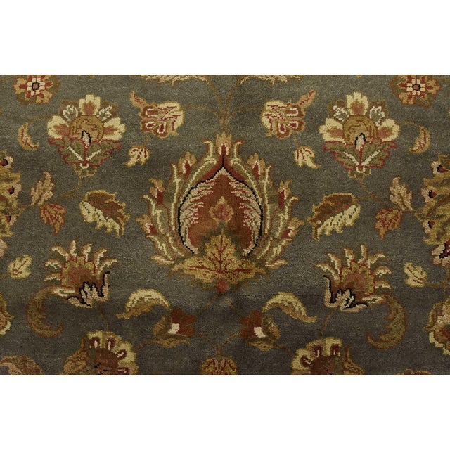 Agra Rug 9’1” X 11’9” Gray Wool Traditional Hand-Knotted Oriental Carpet For Sale - Image 9 of 14