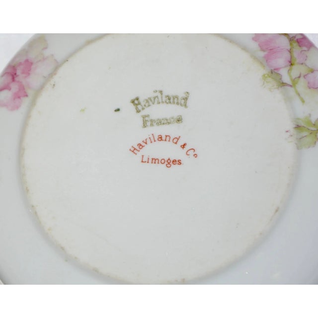Pair of Haviland & Co. Limoges France Cream Soup Bowl and Saucer Apple Blossom For Sale - Image 10 of 11