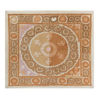 Vintage Suzani Tablevcloth With Pastel Colors For Sale