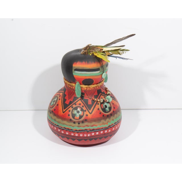 American 1984 “Pre-Historic Kachina” Gourd Sculpture by Robert Rivera For Sale - Image 3 of 8