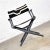 Mid-Century Modern Vintage Modern Director’s Chair Folding Black Brown White Geometric Needlepoint For Sale - Image 3 of 13
