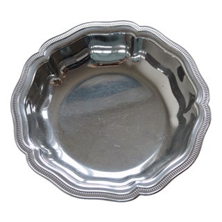 Vintage Silver-Plated Metal Salad Bowl or Large Dish by Guy Degrenne, 1970s For Sale