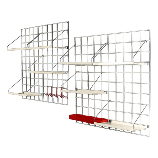 Modular Wall System with Adjustable Shelves For Sale