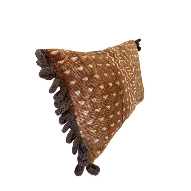Superb, authentic African Bogolanfini cotton Mud Cloth pillow with geometric design on both side amazing in person ........