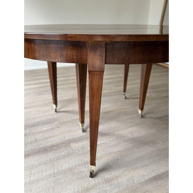 Large Scale 19th Century French Restauration Walnut Extension Dining Table With Five Leaves and Additional Support Legs For Sale - Image 11 of 13