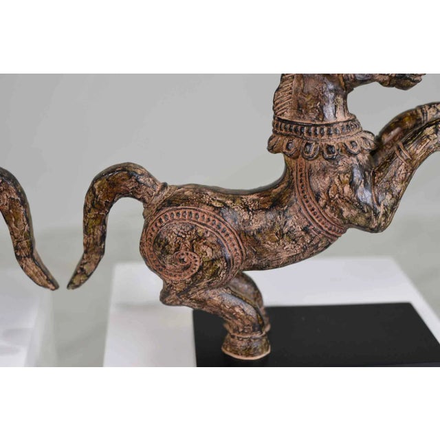 Vintage Decorative Samurai Horse Figures on Lacquered Bases - a Pair For Sale - Image 10 of 13