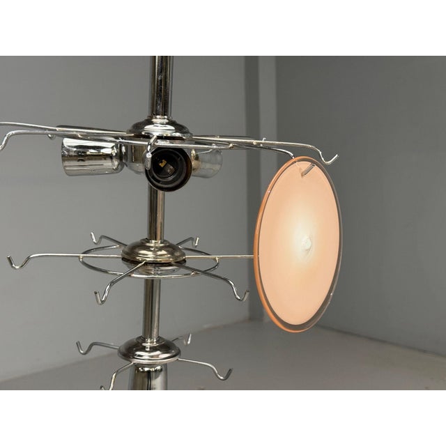 Mid-Century Modern, Pink Murano Glass, Chrome, Pendant Light, 1960s For Sale - Image 4 of 7