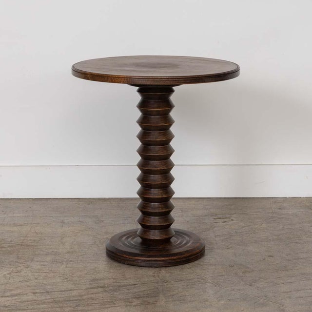 1940s French Carved Side Table by Charles Dudouyt For Sale - Image 5 of 10