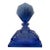 Art Deco Czech Cobalt Blue Fan Perfume Bottle With Faceted Cut Stopper C 1920 For Sale