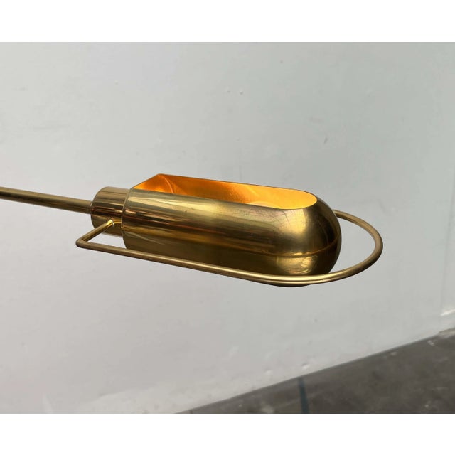 Metal Vintage German Hollywood Regency Model Exe Floor Lamp in Brass by Florian Schulz, 1970s For Sale - Image 7 of 18