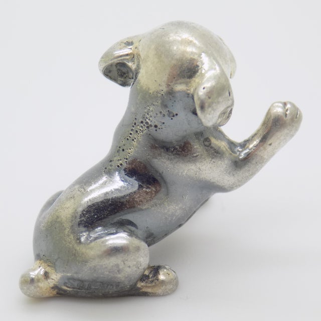 1980s Vintage Italian Genuine Silver 800 Puppy Dog Figurine by Sorini, Arezzo, 1980s For Sale - Image 5 of 15