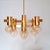Large German Brass Sputnik Chandelier with Amber-Colored Glass Globes by Hans-Agne Jakobsson, 1960s For Sale - Image 11 of 17