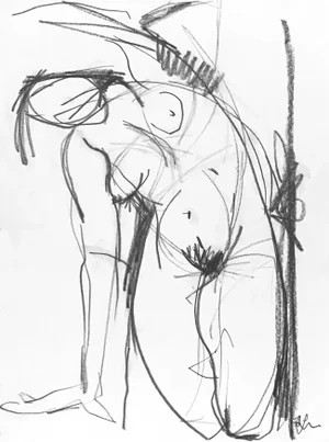 Body Gesture I, Contemporary Drawing Pencil on Paper