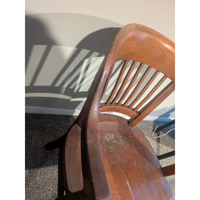 Antique Government Bankers Chair Bureau of Accounts For Sale - Image 6 of 11