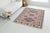 1960s Muted Terracotta & Navy Blue Medallion Rug, Hand-Knotted Wool Carpet For Sale - Image 9 of 10