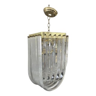 1980s Lucite Ribbon Chandelier For Sale