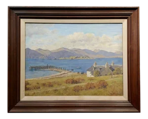 Henry Daniel - the House on the Lake - 1930s Impressionist Oil Painting