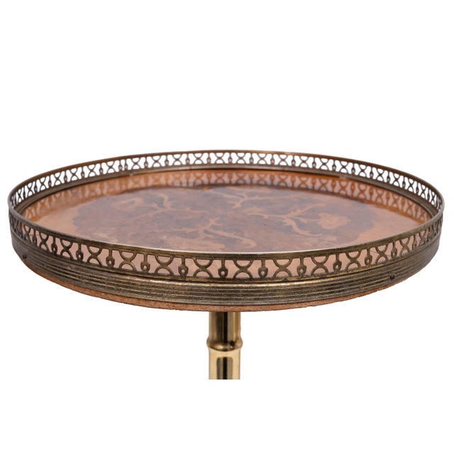 Wood Mid-Century Modern Italian Wood Inlay Side Table, 1950s For Sale - Image 7 of 9