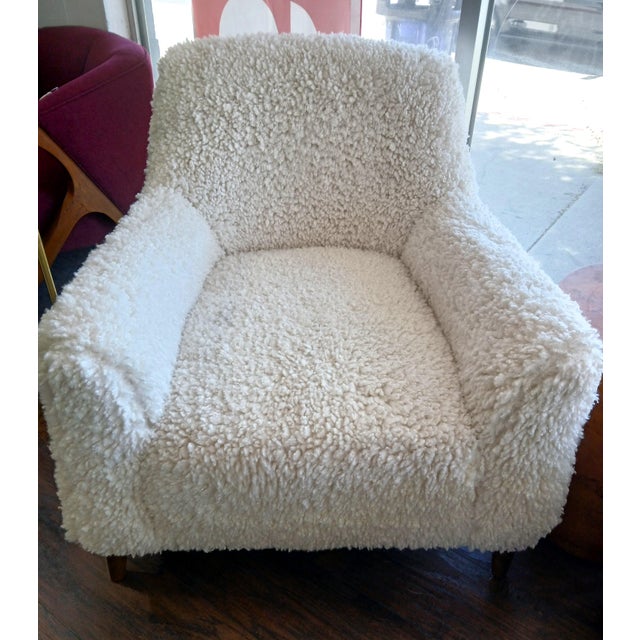 Mid-Century Modern Newman Sheepskin Lounge Chair For Sale - Image 3 of 7