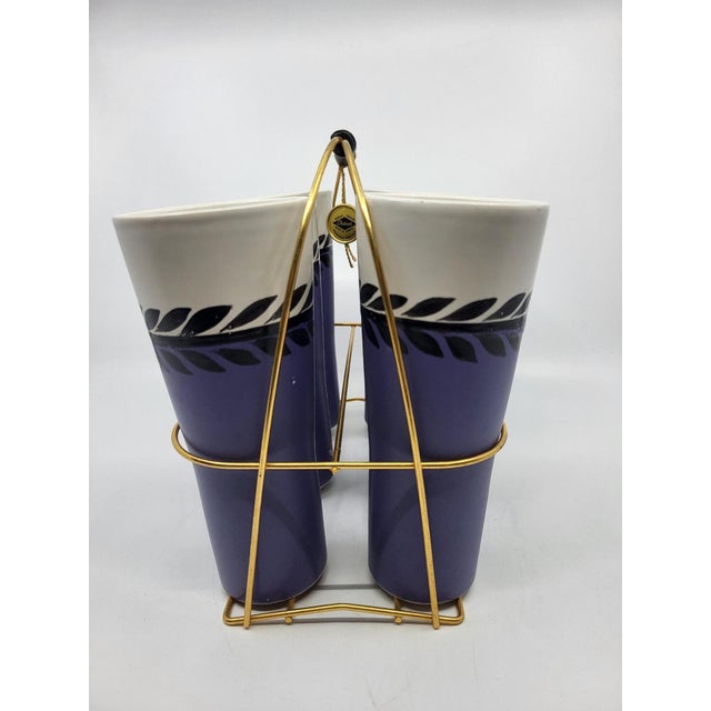 Basket and Orangeade Cups from Erdecor, France, 1950, Set of 7 For Sale - Image 4 of 15
