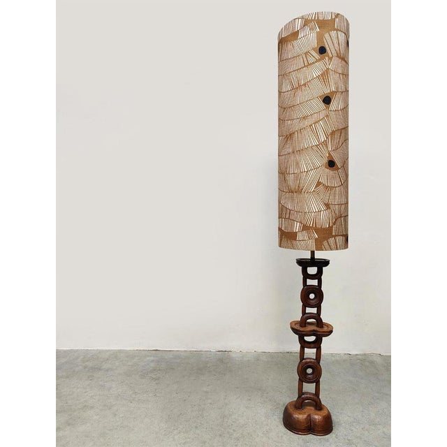 Vintage Danish Wooden Floor Lamp, 1970 For Sale - Image 6 of 7