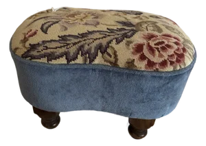 1920's Floral Needlepoint Footstool