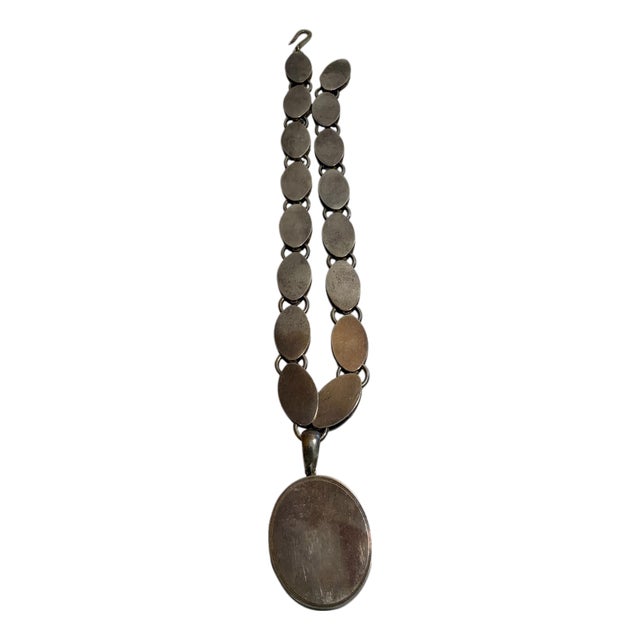 Antique Aesthetic Period Movement Mixed-Metal Floral Locket Necklace C. 1880–1895 For Sale