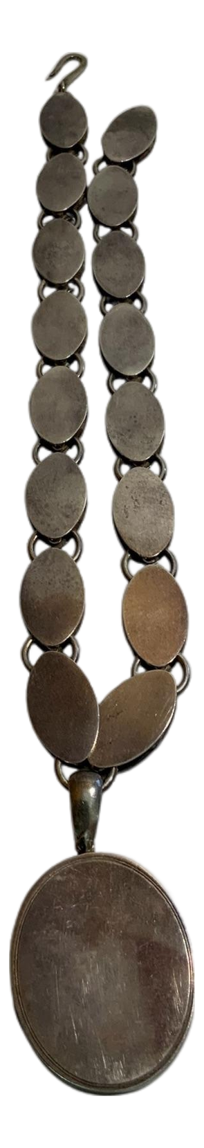 Antique Aesthetic Period Movement Mixed-Metal Floral Locket Necklace C. 1880–1895