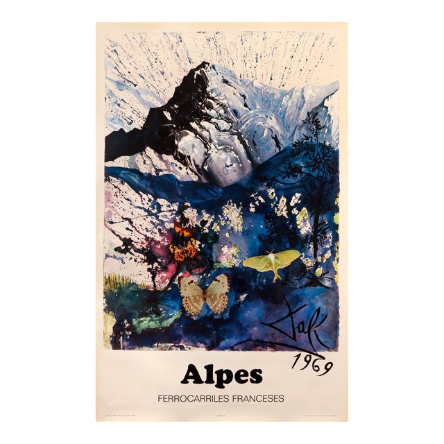 1969 French Salvador Dali Travel Poster, Alpes For Sale