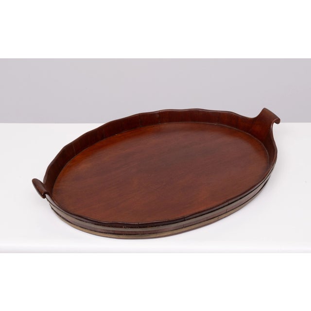 Metal Antique Dutch Mahogany Serving Tray, 1880s For Sale - Image 7 of 7