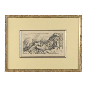Engraving of "Cleopatra Taken to Rome by Augustus", Italy, 17th Century