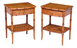 Bedside Tables in Faux Bamboo and Satin Birch, 1980, Set of 2